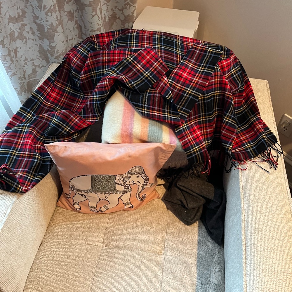 Romeo Gigli wool plaid scarf